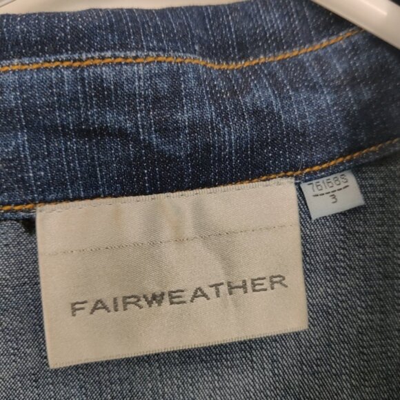 Fairweather Blue Denim Knee-Length Buttoned Dress Cotton Bodycon Y2K - Picture 4 of 9